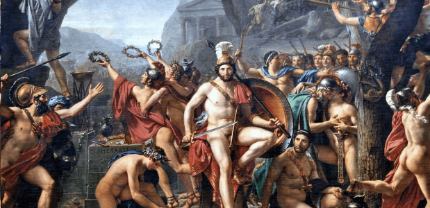 Koning Leonidas bij Thermopylae 