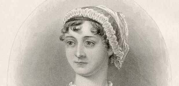 Portret Jane Austen 19e eeuw schrijfster boeken