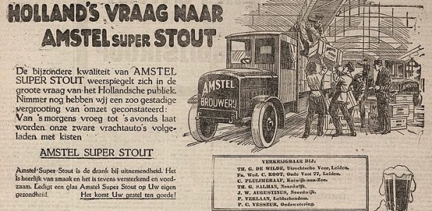 Reclame uit 1922 voor ''Amstel super stout''