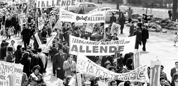 Protesten tegen president Salvador Allende in Chili