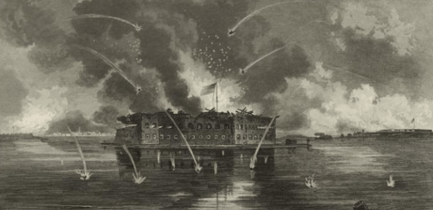 In de haven van Charleston troffen in 1861 de Noordelijke en Zuidelijke staten elkaar. De Amerikaanse Burgeroorlog begon. 