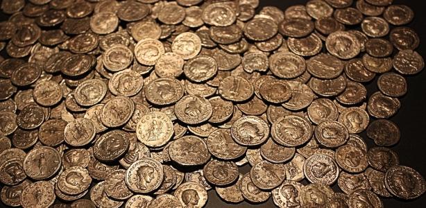 Oude Romeinse munten.