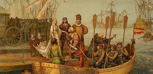 Vertrek van Columbus Publiek domein, https://commons.wikimedia.org/w/index.php?curid=174370 Columbus