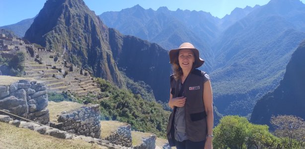 Jacqueline bij Machu Picchu