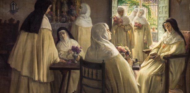 Nonnen in het klooster Bron: José Rico Cejudo, Public domain, via Wikimedia Commons Nonnen in het klooster