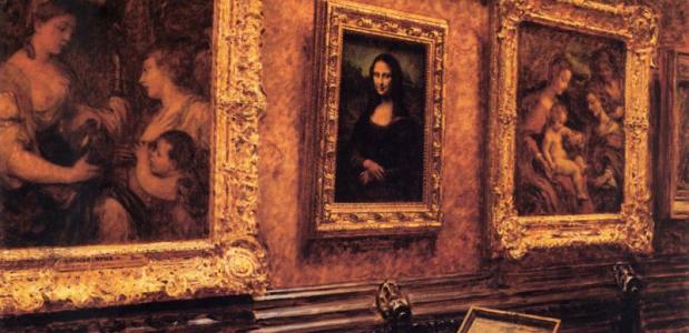 Mona Lisa in het Louvre, 1911. Louis Béroud