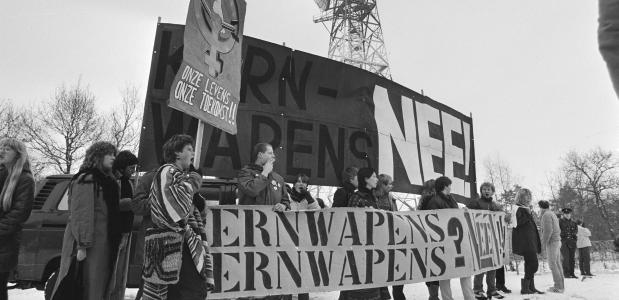 Demonstratie bij NAVO-basis Havelterberg tegen kernwapens, 1981