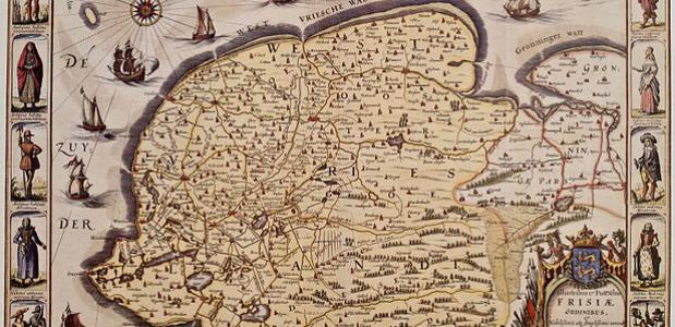 Kaart van Friesland uit 1665