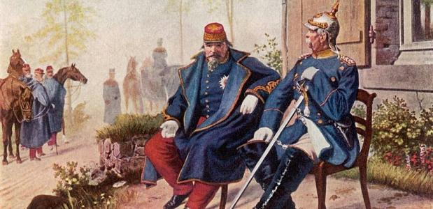 Overgave Napoleon III slag bij Sedan Frans-Duitse Oorlog Otto von Bismarck