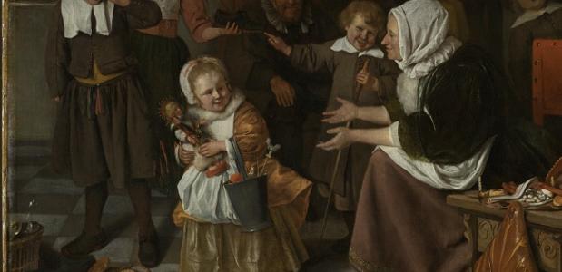 Het Sint-Nicolaasfeest, schilderij van Jan Steen. Via Rijksmuseum