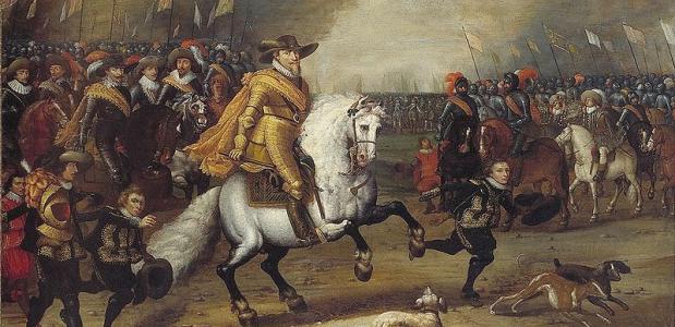 Prins Maurits van Oranje tijdens de Slag bij Nieuwpoort