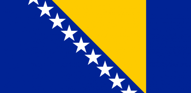 De vlag van Bosnië-Herzegovina