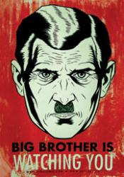 Afbeeldingen van Big Brother uit Orwells boek '1984'