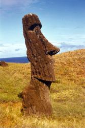 Een Moai-beeld op Paaseiland