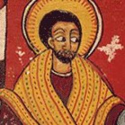 Een schilderij van Jezus vanuit de Ethiopische kerk uit de achttiende eeuw