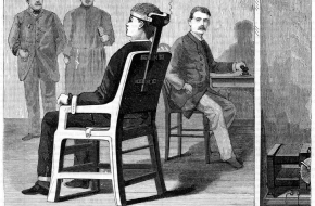 De doodstraf door middel van de elektrische stoel. 