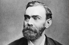 Een portretfoto van Alfred Nobel.