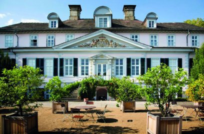 De voorgevel van het paleis in Bad Pyrmont