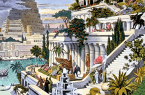 De hangende tuinen van Babylon in een 19e-eeuwse interpretatie