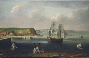 De Earl of Pembroke, later de HMS Endeavour, vaart de haven van Whitby uit in 1768