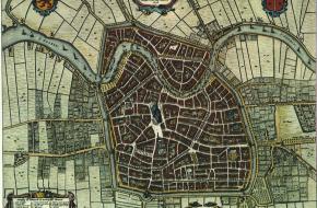 Een historische kaart van Haarlem uit 1652.