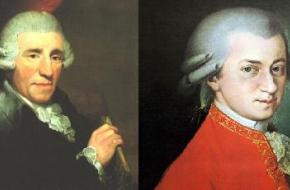 Componisten Joseph Haydn en Wolfgang Amadeus Mozart in de 18e eeuw