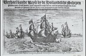 Afbeelding van de eerste tocht door Cornelis de Houtman naar Indië (1595-1597)