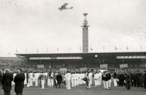 Openingsceremonie van de Olympische Spelen in Amsterdam op 28 juli 1928. Bron: Nationaal Archief Elsevier [ELSEVI 081].