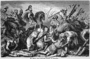 Hannibal bij de Slag van Cannae. Een schilderij van Heinrich Leutemann. Bron: Wikimedia Commons.