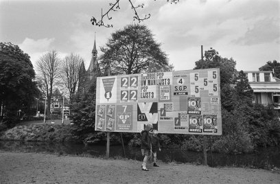 Posters van verkiezingscampagnes in de jaren zestig 