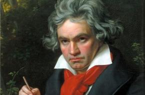 Een portret van Ludwig van Beethoven.