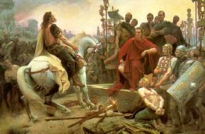 Vercingetorix verslagen door Julius Caesar