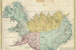 Kaart van IJsland uit 1761. 