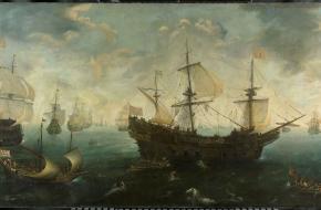 De Spaanse Armada voor de Engelse kust