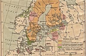De omvang van Zweden in 1658
