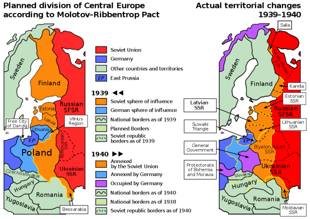 Invloedsferen Europa Molotov-Ribbentroppact