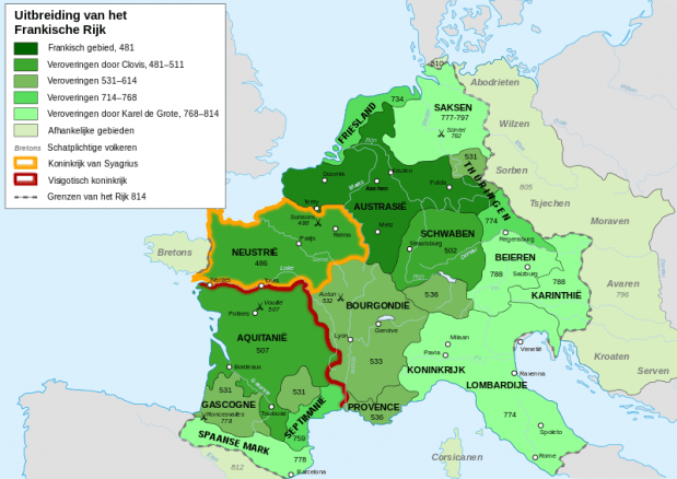De uitbreiding van het Frankische Rijk