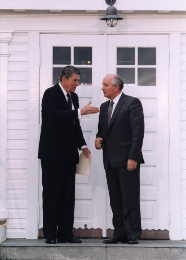 President Ronald Reagan en Michail Gorbatsjov