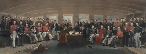 De ondertekening van het Verdrag van Nanking in 1841.