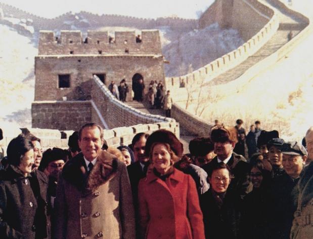 Nixon op de Chinese Muur