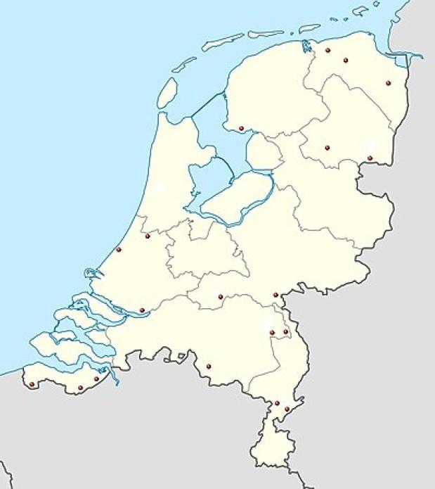De locaties van de overgebleven luchtwachttorens in Nederland