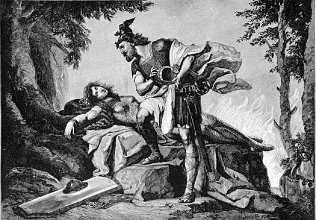 Siegfried (Sigurðr) awakens Brunhild (Brynhildr)
