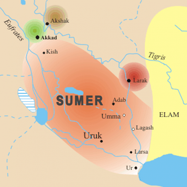 Kaart van Sumer