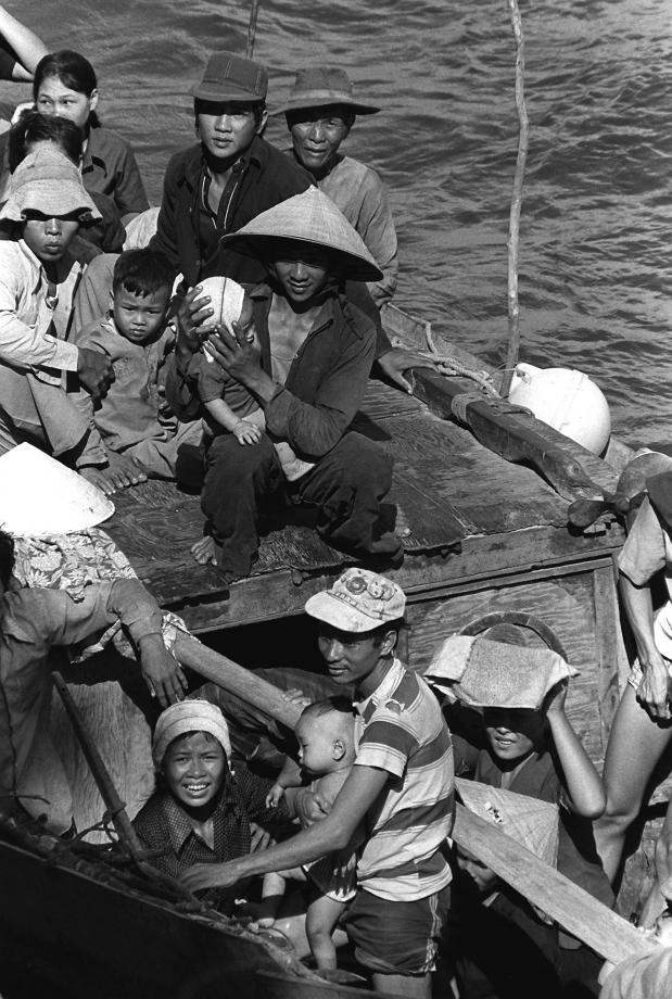 Vietnamese bootvluchtelingen in 1984.