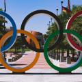 De Wereldberoemde Olympische Ringen in Atlanta, Georgia