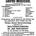 Advertentie voor eerste Nederlandse radiouitzending