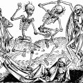 Bron: Michael Wolgemut, Public domain, via Wikimedia Commons Danse Macabre
