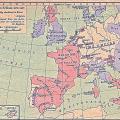 Kaart van het grote schisma in 1054