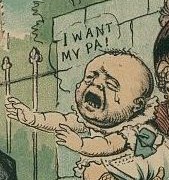 Republikeinse spotprent met het bastaardkind van Cleveland, 1884